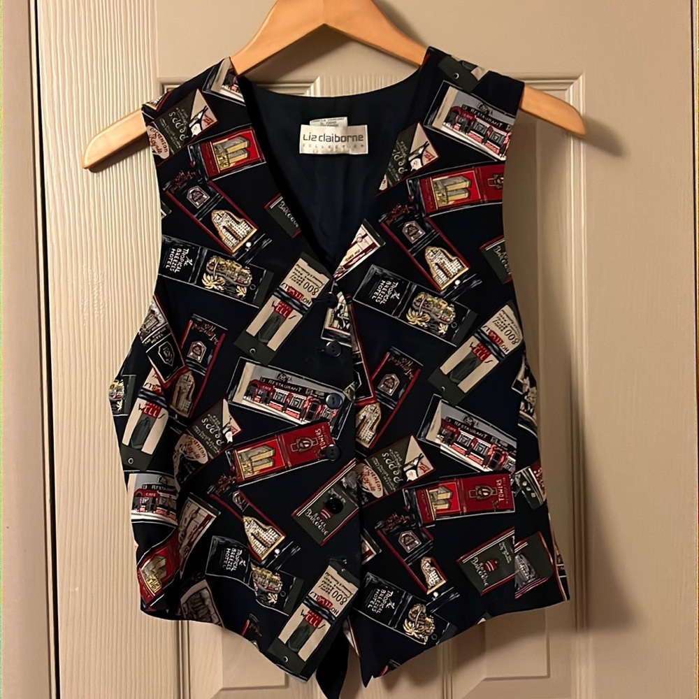 Liz Claiborne Collection Travel Theme Vest-Silk
